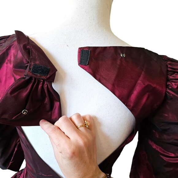 Vintage 90s Womens Size‎ 4 Burgundy Irridescent Prom Formal Gown Dress Regency - Picture 5 of 13
